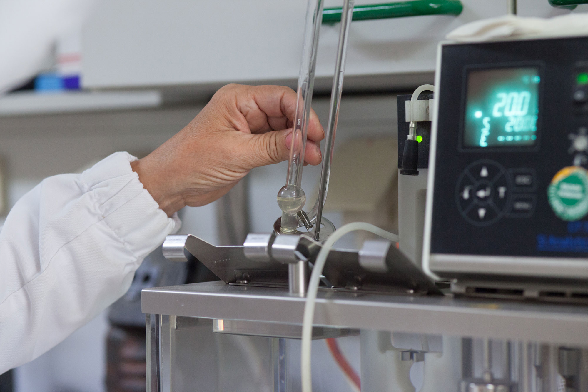 Laboranalyse des angelieferten Getreides